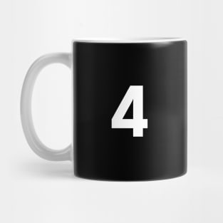 Number Four - 4 - Any Color - Team Sports Numbered Uniform Jersey - Birthday Gift Mug